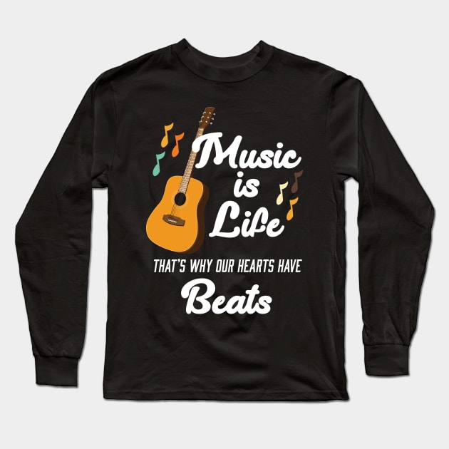 Funny Acoustic Guitar Graphic Design Quote and Guitarist Long Sleeve T-Shirt by Riffize